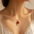 Collier Rose Émeraude