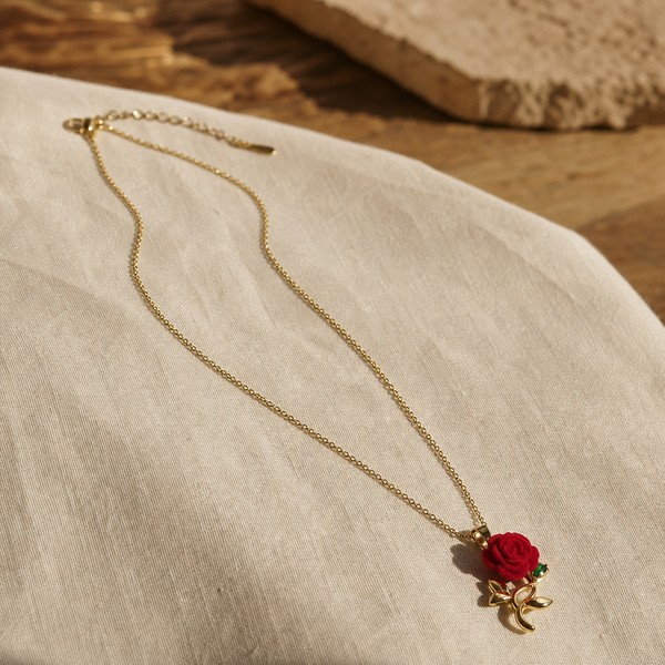 Collier Rose Émeraude